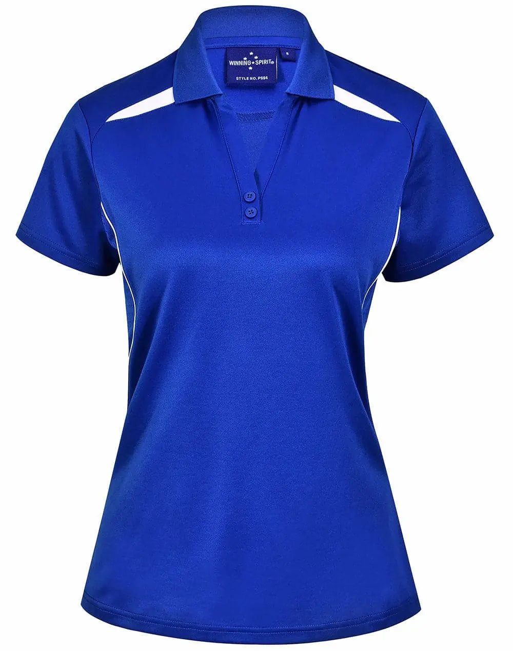 Winning Spirit Women's Sustainable Poly-Cotton Contrast Polo PS94 Casual Wear Winning Spirit Electric Blue/White 6